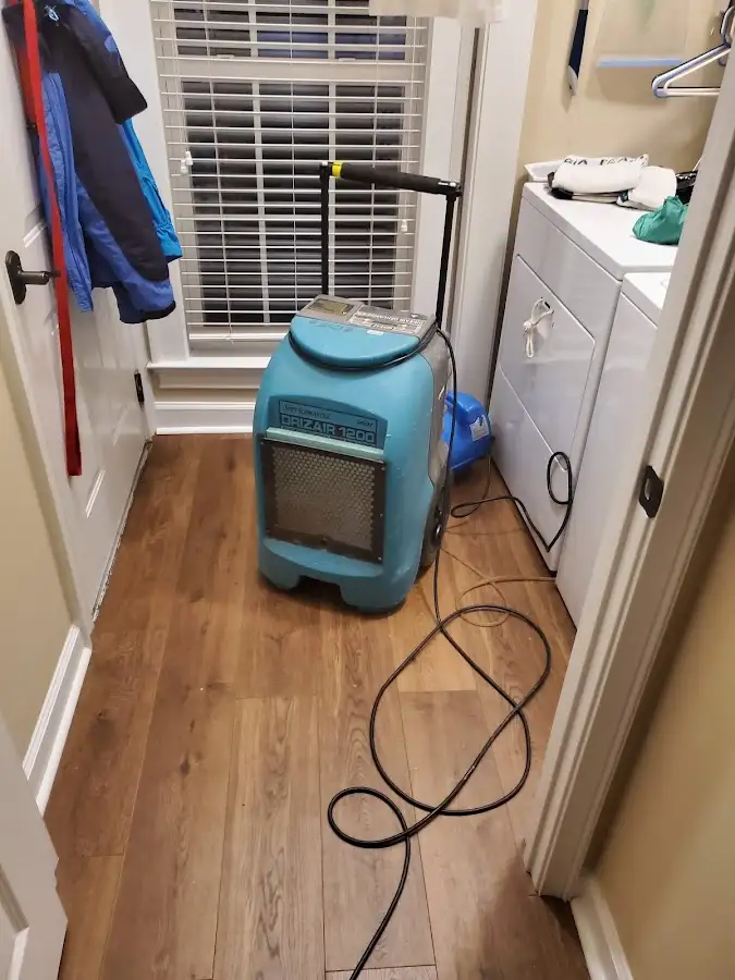 Commercial dehumidifier deployed for Flood Damage Cleanup in Hartland